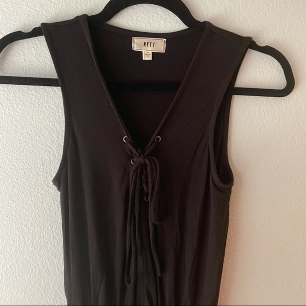 NYTT Black Romper Lace Up Top festival Size XS